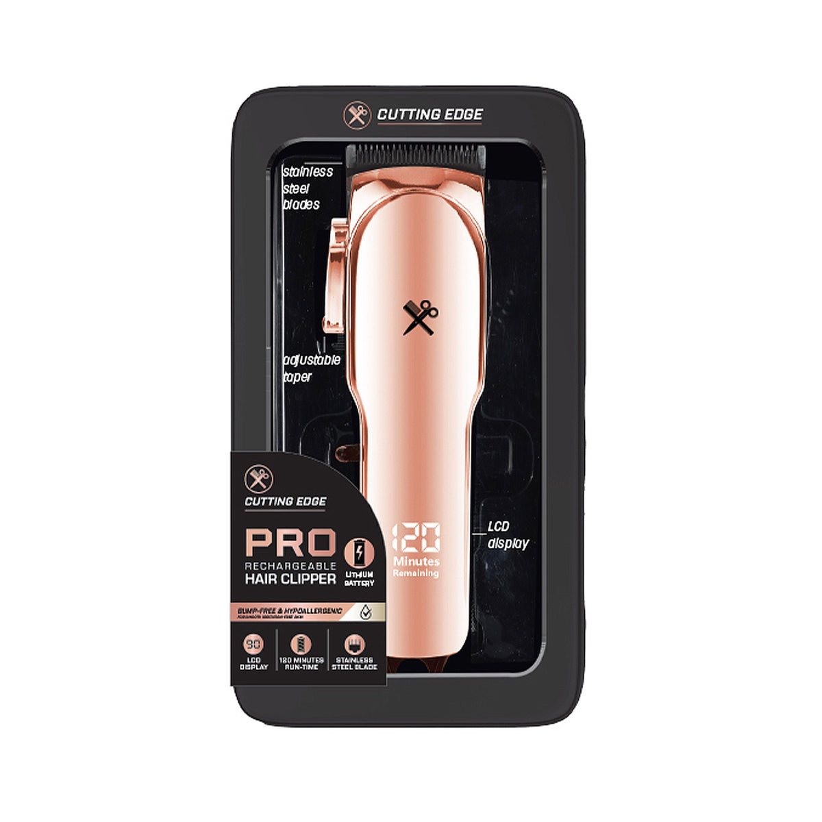 Cutting Edge Pro Hair Clipper, Rechargeable Cordless Hair Trimmer for Men with LCD Display
