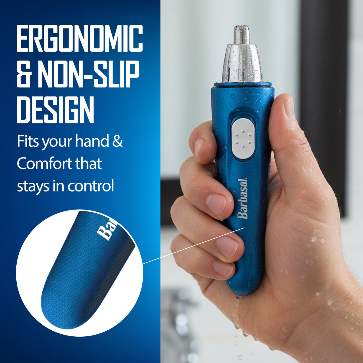 Barbasol Men’s Face and Body Trimmer with Rechargeable Nose and Ear Hair Trimmer, 2-Piece Wet and Dry Grooming Bundle