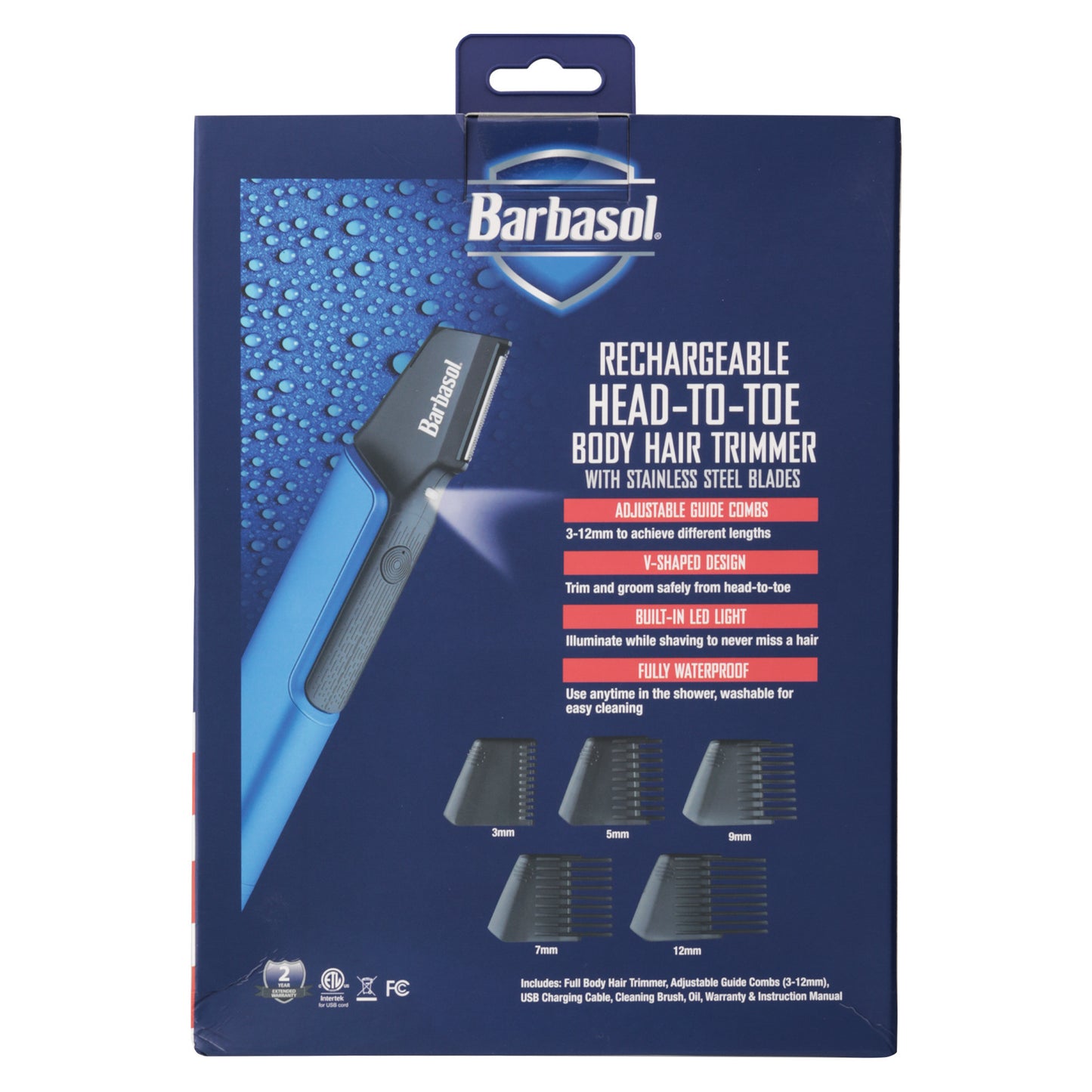 Rechargeable Head-To-Toe Body Hair Trimmer