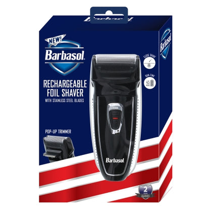 Rechargeable Electric Foil Shaver with Stainless Steel Blades and Pop Up Trimmer