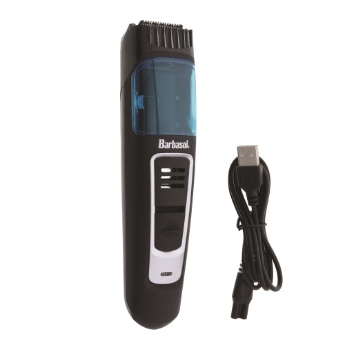 Rechargeable Vacuum Beard Trimmer: Stainless Steel Blades, 11 Adjustable Settings, 90-min Run Time