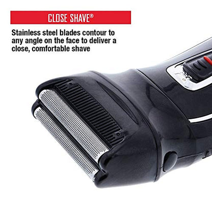 Rechargeable Electric Foil Shaver with Stainless Steel Blades and Pop Up Trimmer