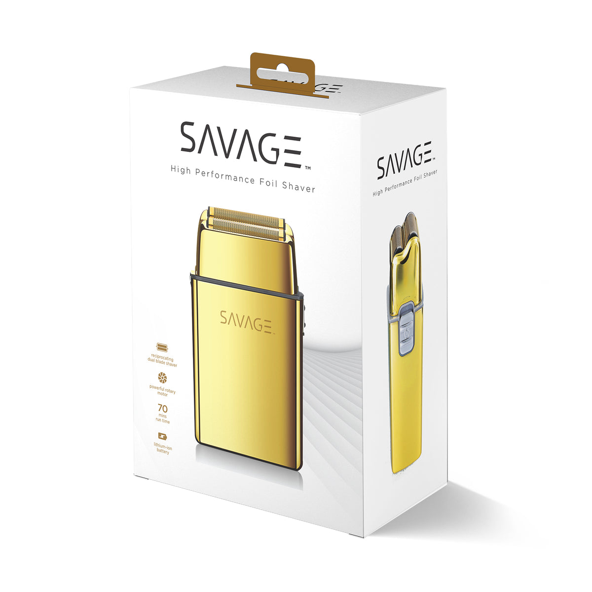 Savage Foil Shaver for Men, Professional Reciprocating Dual Blade Double Gold Foil Shaver, Hypoallergenic