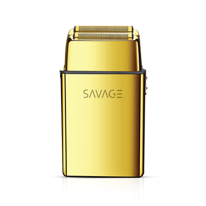 Savage Foil Shaver for Men, Professional Reciprocating Dual Blade Double Gold Foil Shaver, Hypoallergenic