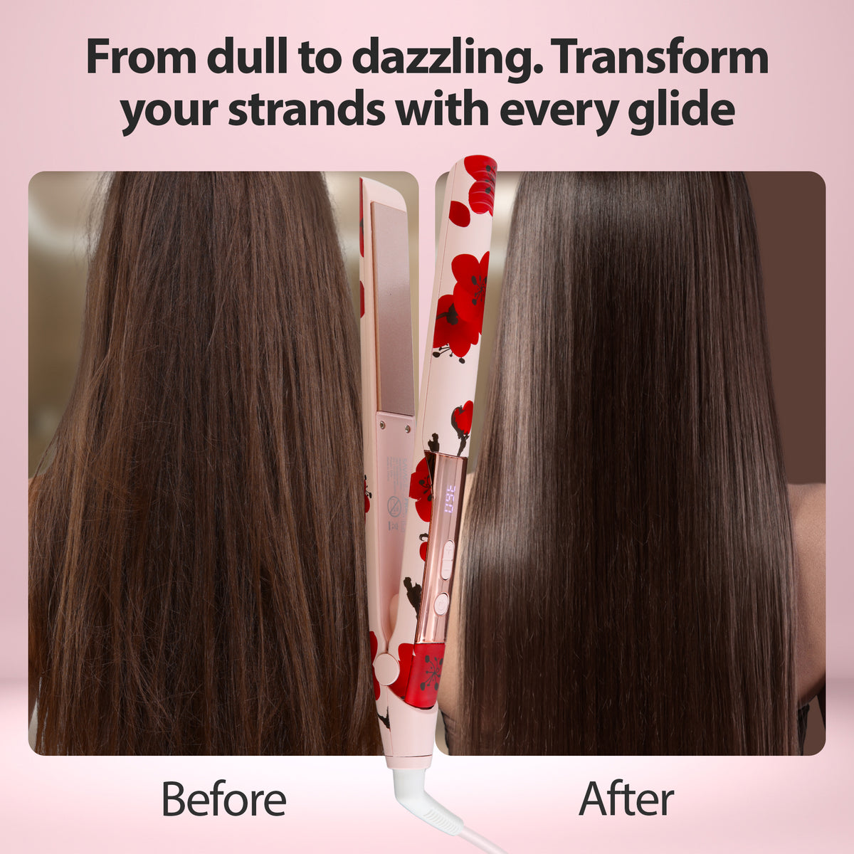 Savage Hair Straightener Flat Iron, Professional 1“ inch Straightening Flat Iron for Women, Kyoto Design