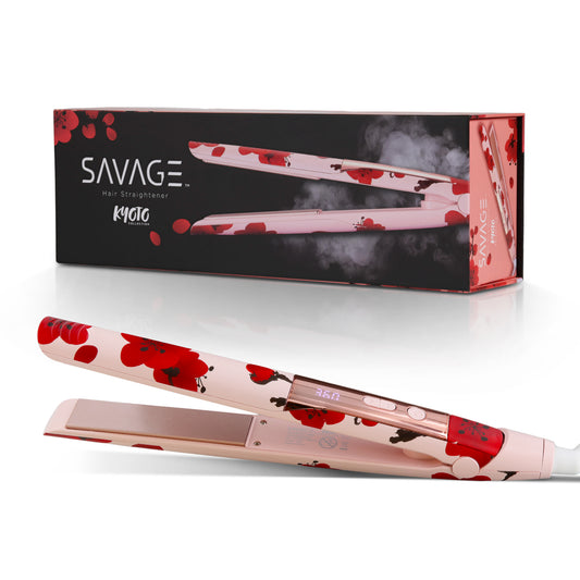 Savage Hair Straightener Flat Iron, Professional 1“ inch Straightening Flat Iron for Women, Kyoto Design