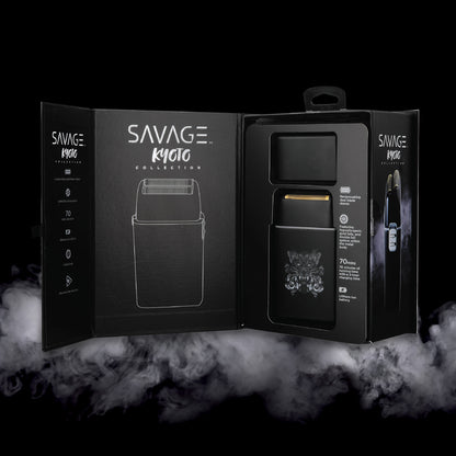 Savage Foil Shaver for Men, Professional Reciprocating Dual Blade Double Gold Foil Shaver, Hypoallergenic