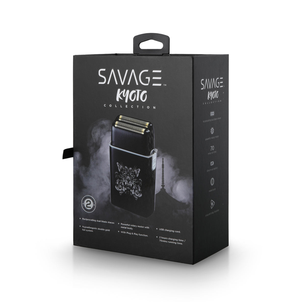 Savage Foil Shaver for Men, Professional Reciprocating Dual Blade Double Gold Foil Shaver, Hypoallergenic