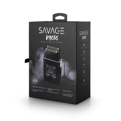 Savage Foil Shaver for Men, Professional Reciprocating Dual Blade Double Gold Foil Shaver, Hypoallergenic