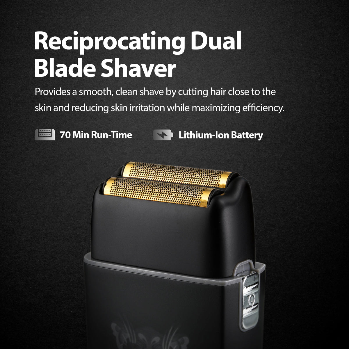 Savage Foil Shaver for Men, Professional Reciprocating Dual Blade Double Gold Foil Shaver, Hypoallergenic