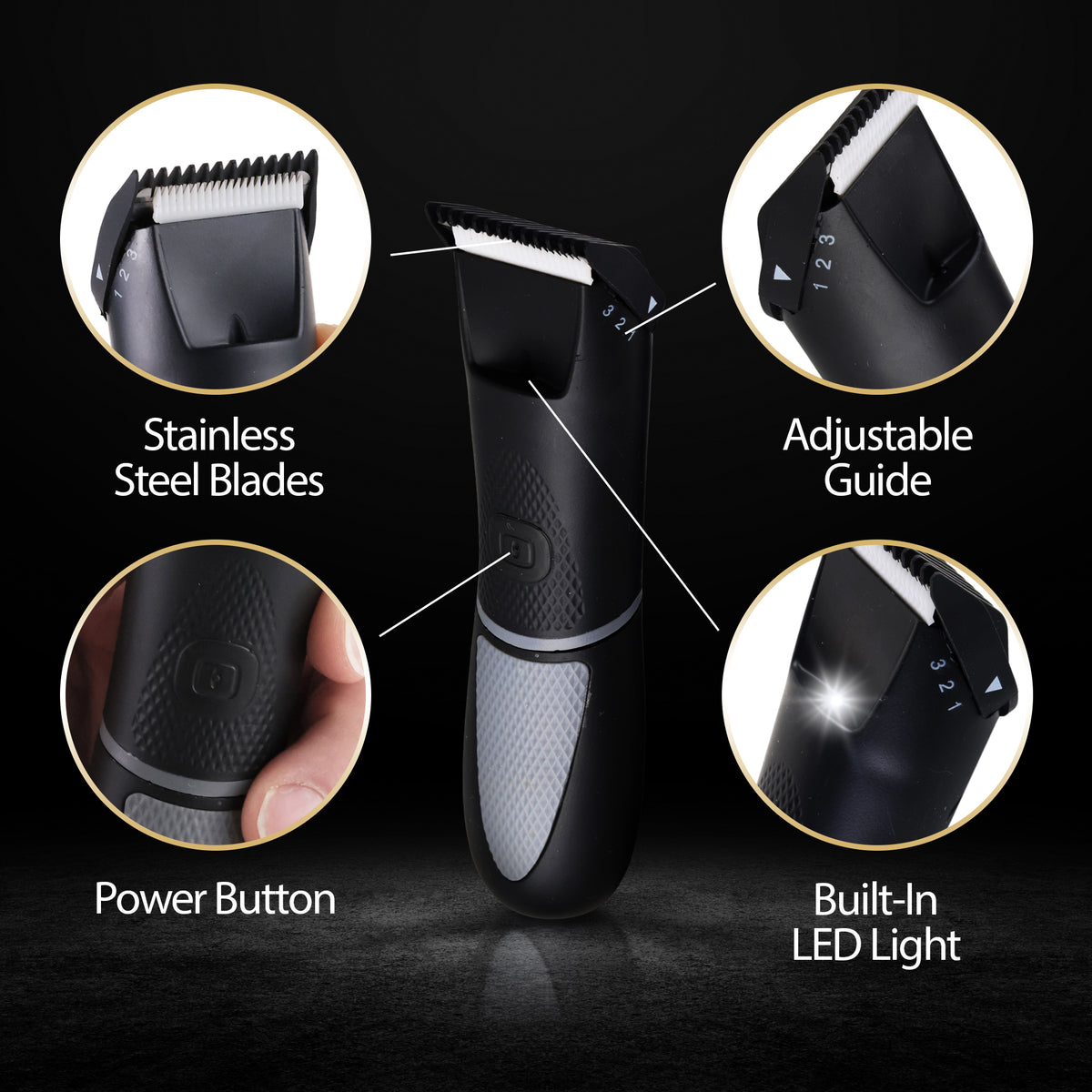 Cutting Edge Essential Body Grooming Kit for Men, 15-Piece Gift Set with Body Groomer, Nose and Ear Trimmer