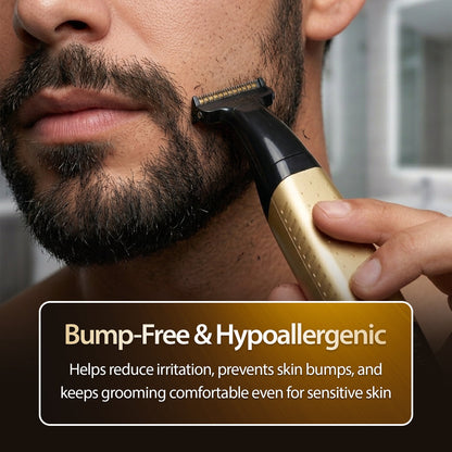 Cutting Edge Single Blade Face & Body Shaver for Men w/ 5 Guide Combs, Wet/Dry Battery-Powered