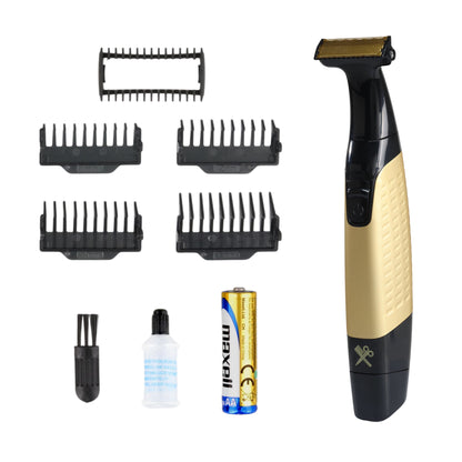Cutting Edge Single Blade Face & Body Shaver for Men w/ 5 Guide Combs, Wet/Dry Battery-Powered