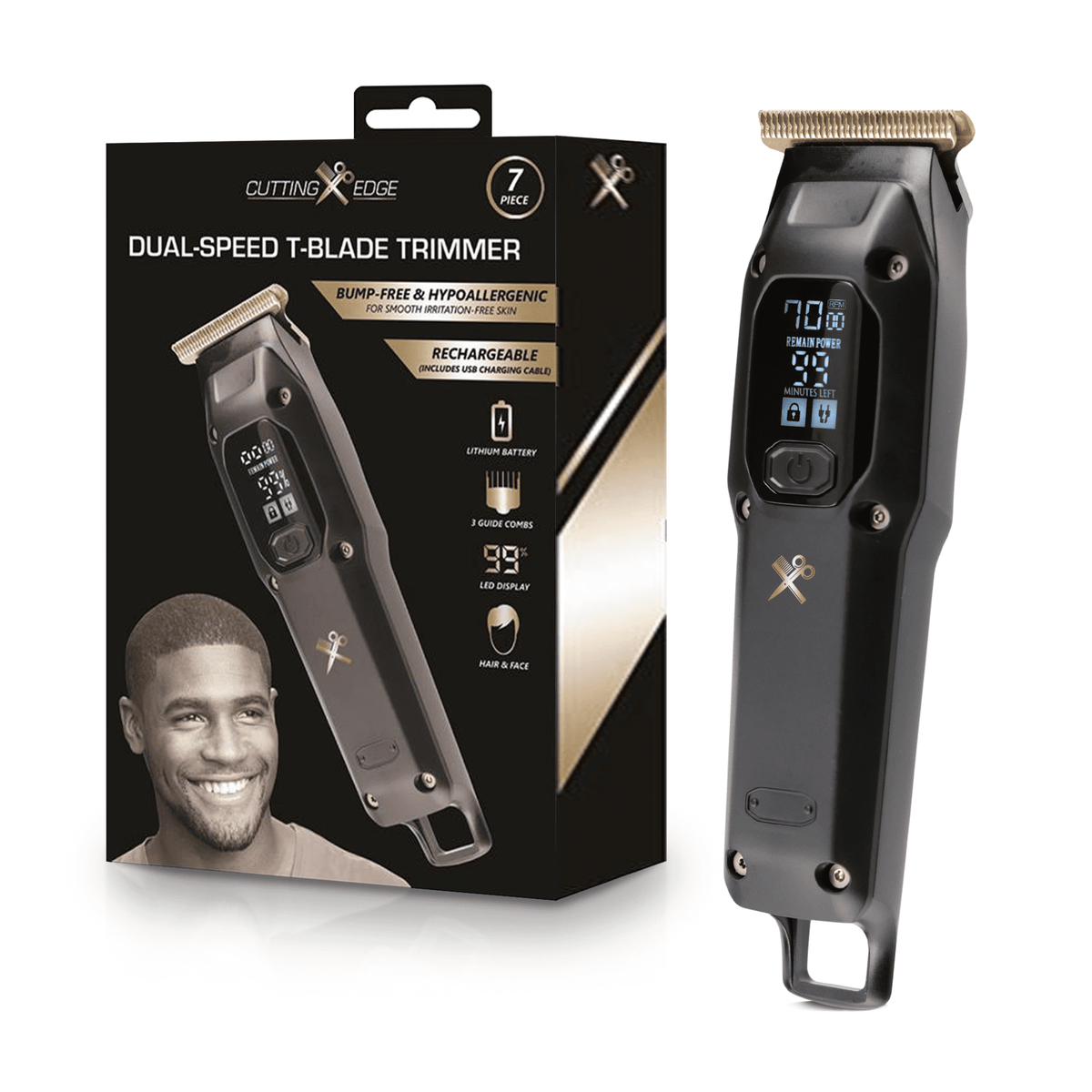 Cutting Edge Cordless Hair Clipper and Beard Vacuum Men’s Grooming Bundle