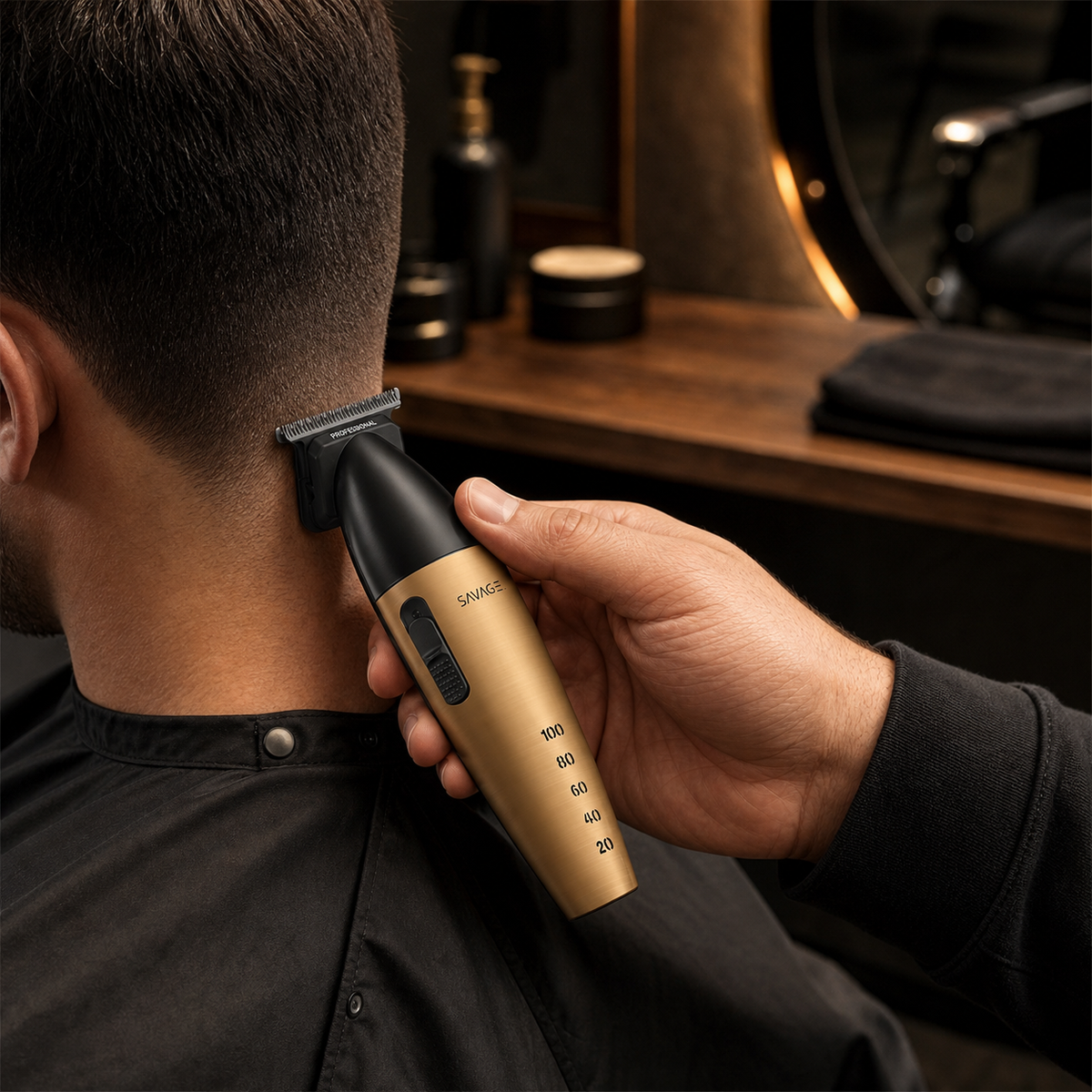 Savage High-Performance Hair Trimmer, 9000 RPM Motor, DLC + Ceramic Blades, 240-Minute Runtime, Lithium-Ion Rechargeable