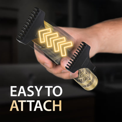 Cutting Edge T-Blade Beard Trimmer for Men with Ergonomic Dragon Handle, Zero-Gapped, 4 Guide Combs