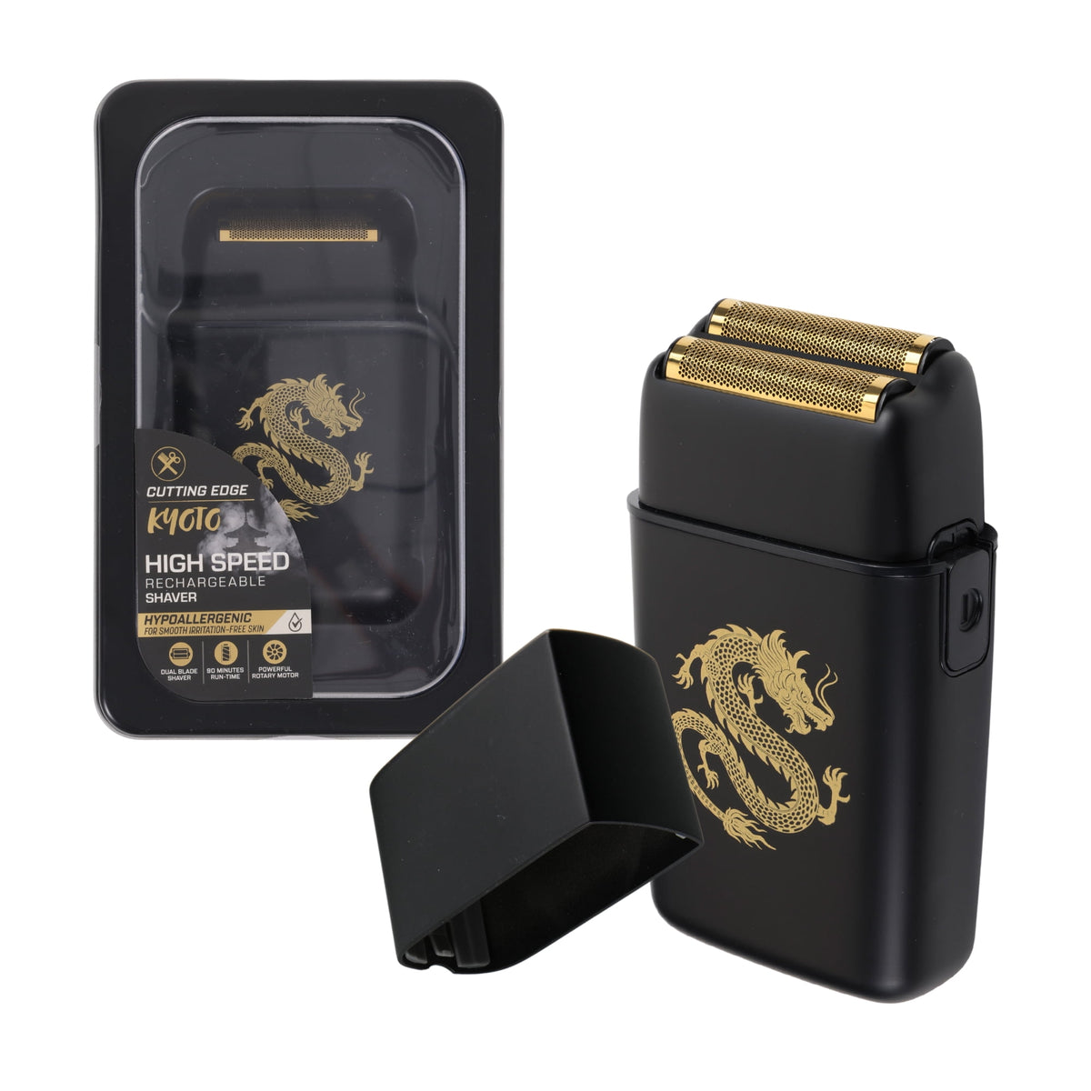 Cutting Edge Foil Shaver for Men, Dual Blade Electric Razor, Hypoallergenic Gold Foil