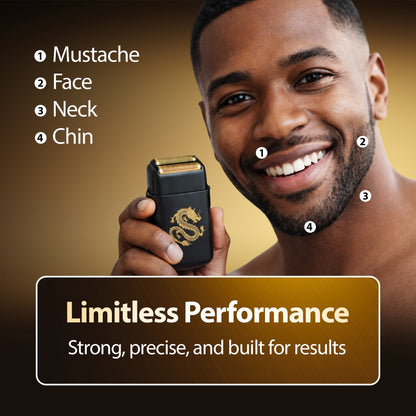 Cutting Edge Foil Shaver for Men, Dual Blade Electric Razor, Hypoallergenic Gold Foil