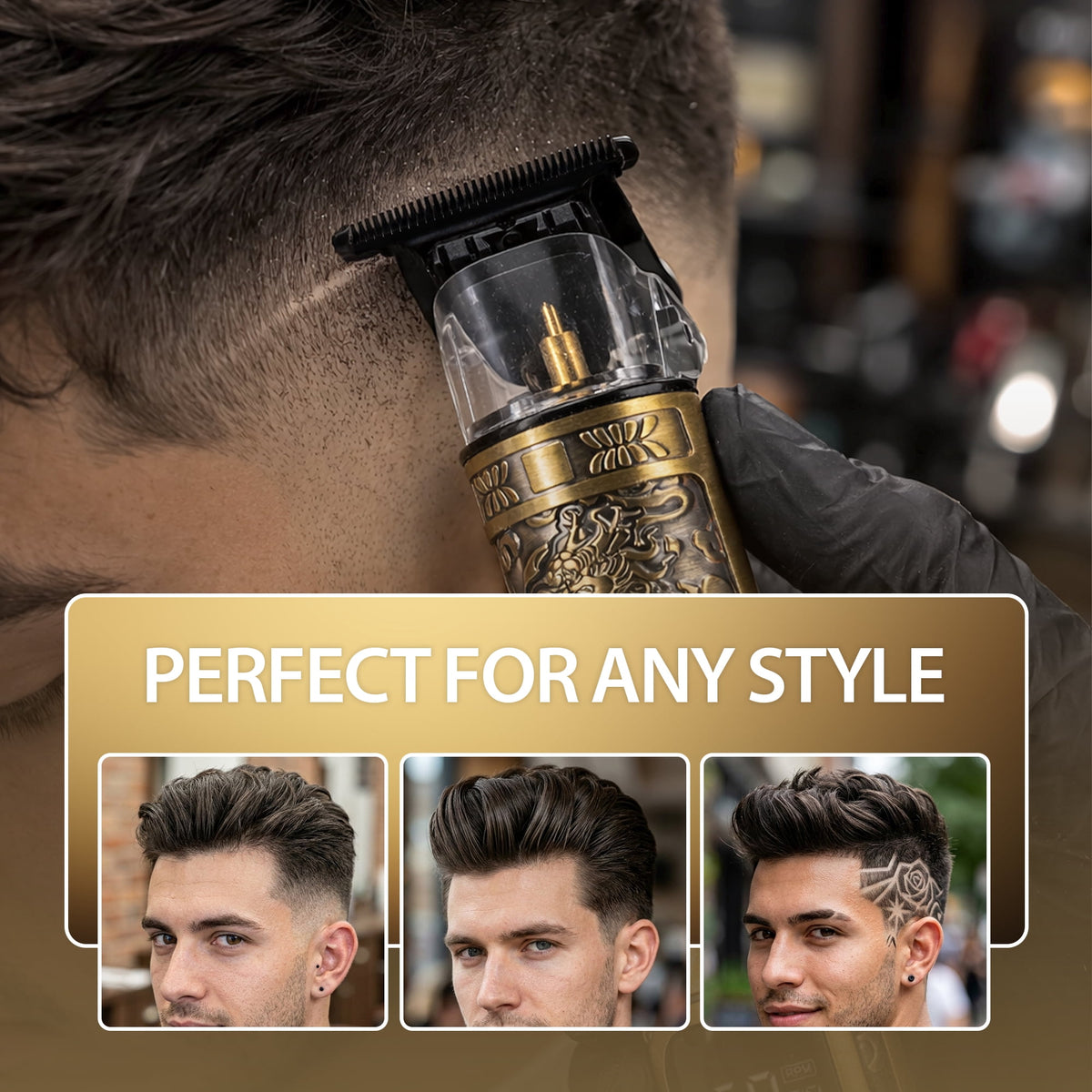 Cutting Edge Kyoto T-Blade Rechargeable Beard Trimmer for Men, Hair & Detail Grooming, LCD Display