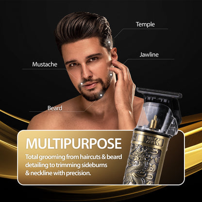 Cutting Edge Kyoto T-Blade Rechargeable Beard Trimmer for Men, Hair & Detail Grooming, LCD Display