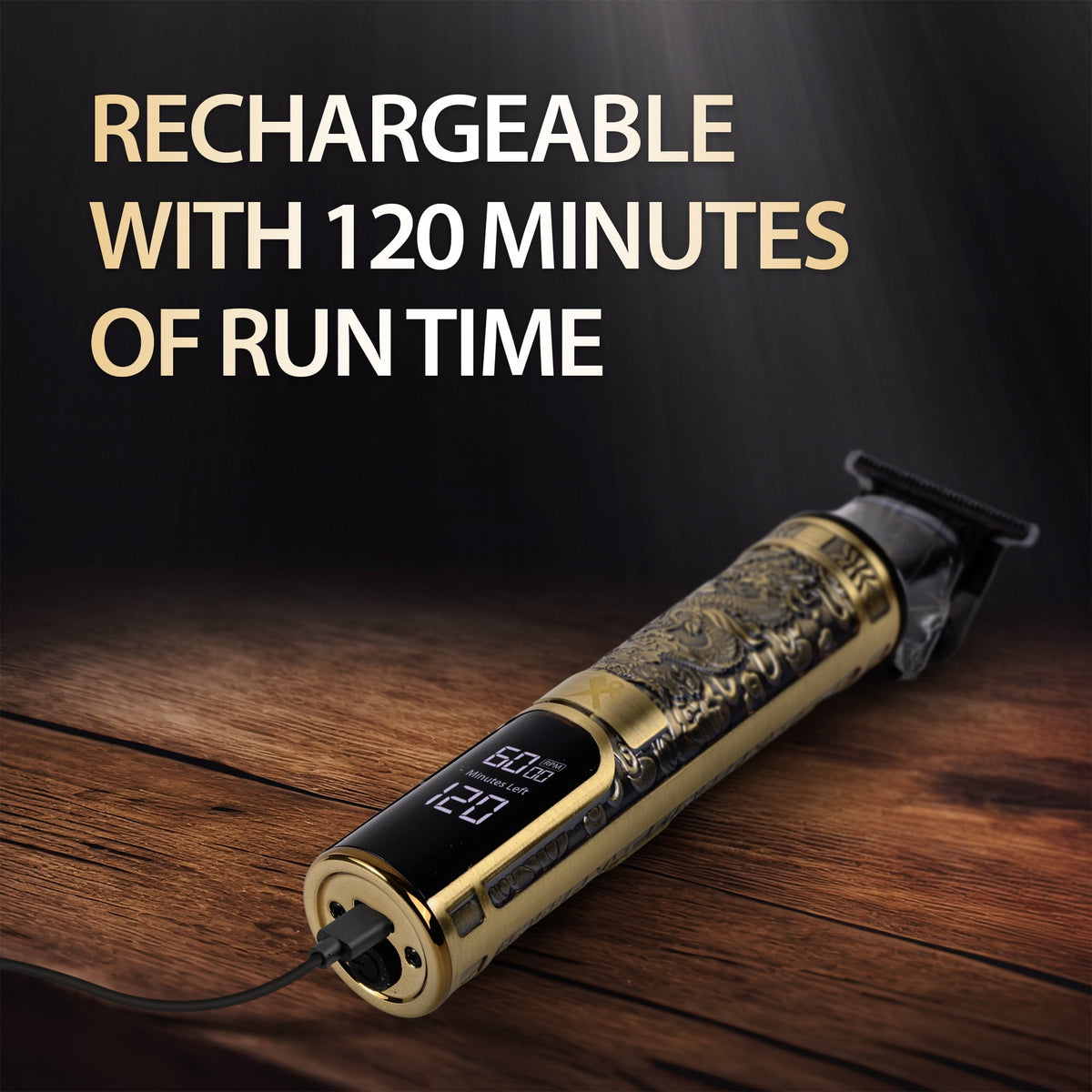 Cutting Edge Kyoto T-Blade Rechargeable Beard Trimmer for Men, Hair & Detail Grooming, LCD Display