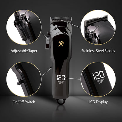 Cutting Edge Pro Hair Clipper, Rechargeable Cordless Hair Trimmer for Men with LCD Display