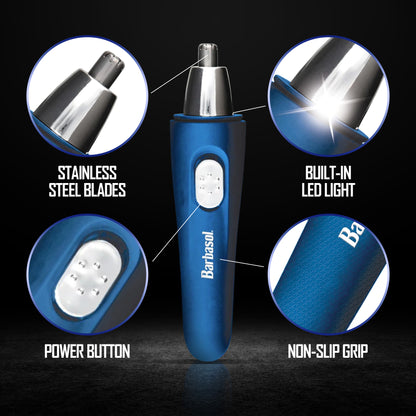 Barbasol Men’s Face and Body Trimmer with Rechargeable Nose and Ear Hair Trimmer, 2-Piece Wet and Dry Grooming Bundle