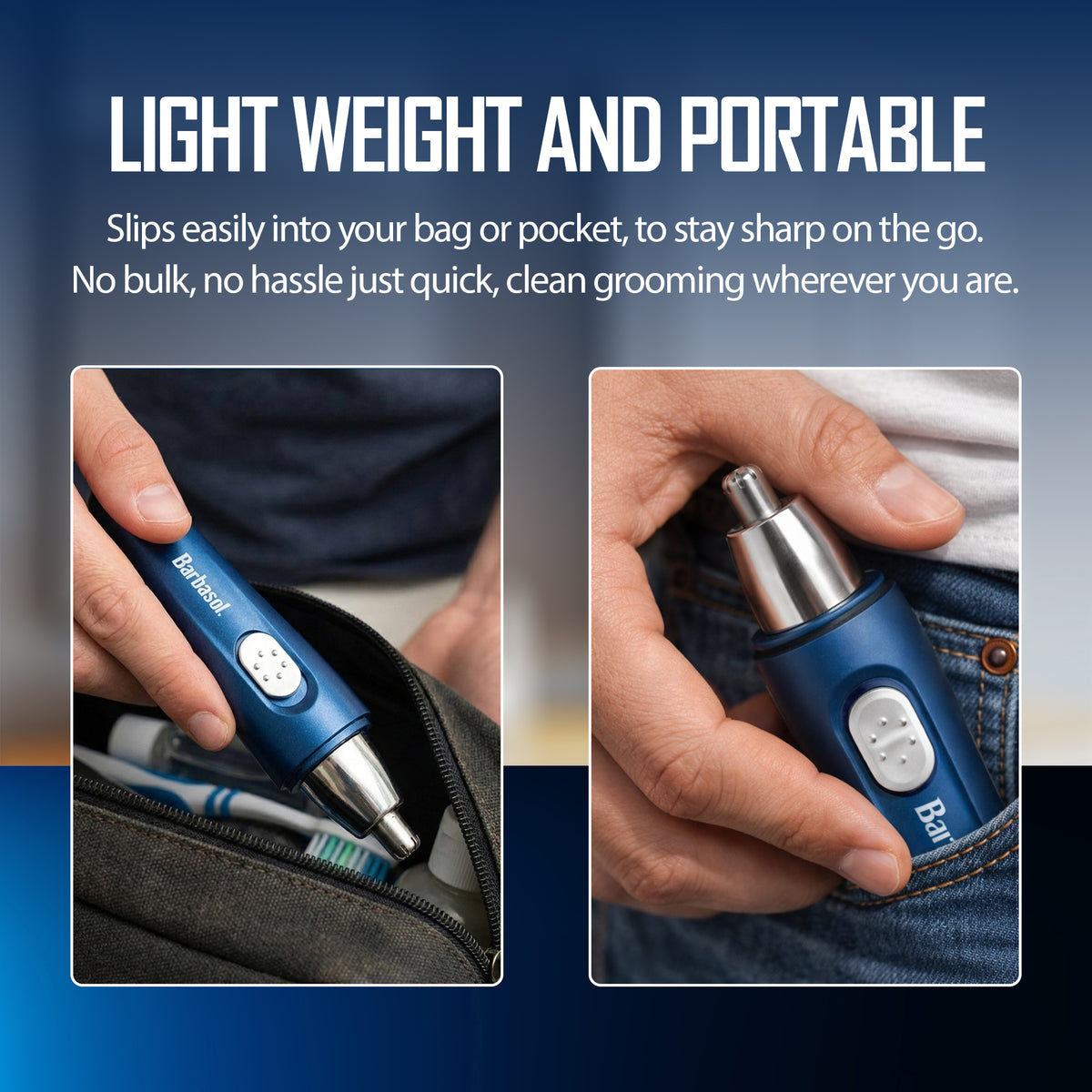 Barbasol Men’s Face and Body Trimmer with Rechargeable Nose and Ear Hair Trimmer, 2-Piece Wet and Dry Grooming Bundle