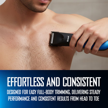 Barbasol Men’s Full Body Hair Trimmer and LED Ear & Nose Trimmer, 2-Piece Wet & Dry Grooming Bundle, Blue and Black