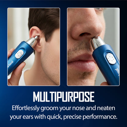 Barbasol Men’s Full Body Hair Trimmer and LED Ear & Nose Trimmer, 2-Piece Wet & Dry Grooming Bundle, Blue and Black