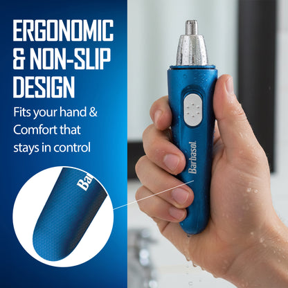 Barbasol Men’s Full Body Hair Trimmer and LED Ear & Nose Trimmer, 2-Piece Wet & Dry Grooming Bundle, Blue and Black