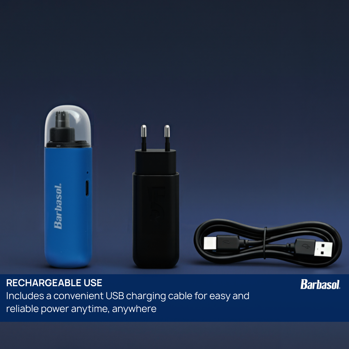Mini Nose & Ear Trimmer - Rechargeable, Portable, Multipurpose Grooming Tool with Non-Slip Grip