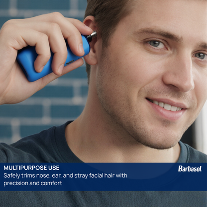 Mini Nose & Ear Trimmer - Rechargeable, Portable, Multipurpose Grooming Tool with Non-Slip Grip