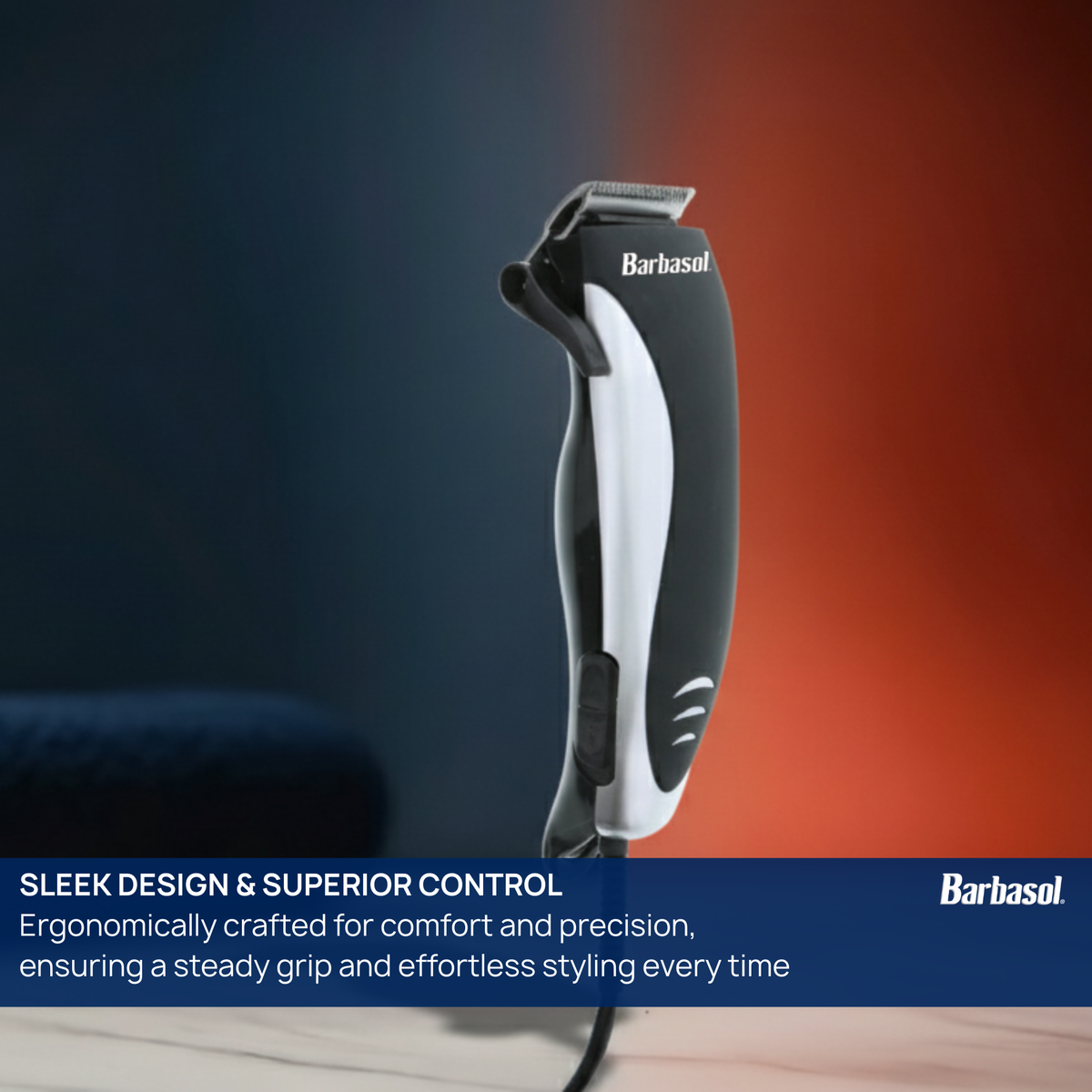 Barbasol 10-Piece Pro Hair Clipper Kit, Corded Haircut & Beard Trimmer with Stainless Steel Blades, Adjustable Taper, Guide Combs & Travel Case