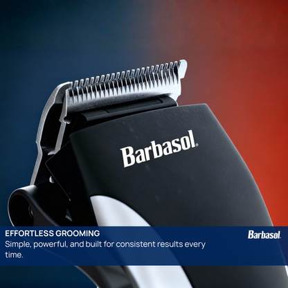 Barbasol 10-Piece Pro Hair Clipper Kit, Corded Haircut & Beard Trimmer with Stainless Steel Blades, Adjustable Taper, Guide Combs & Travel Case