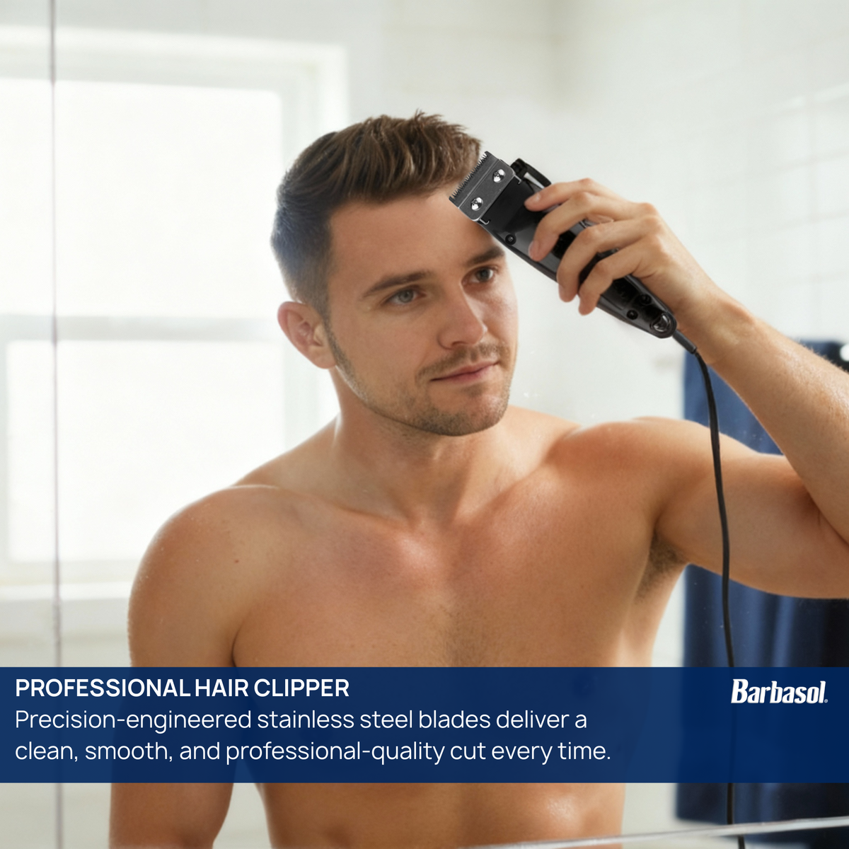 Barbasol 10-Piece Pro Hair Clipper Kit, Corded Haircut & Beard Trimmer with Stainless Steel Blades, Adjustable Taper, Guide Combs & Travel Case