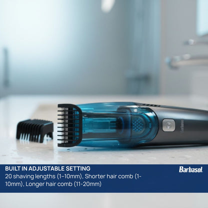Vacuum Beard Trimmer for Men, Self-Vacuuming Hair, Beard, Sideburns & Mustache