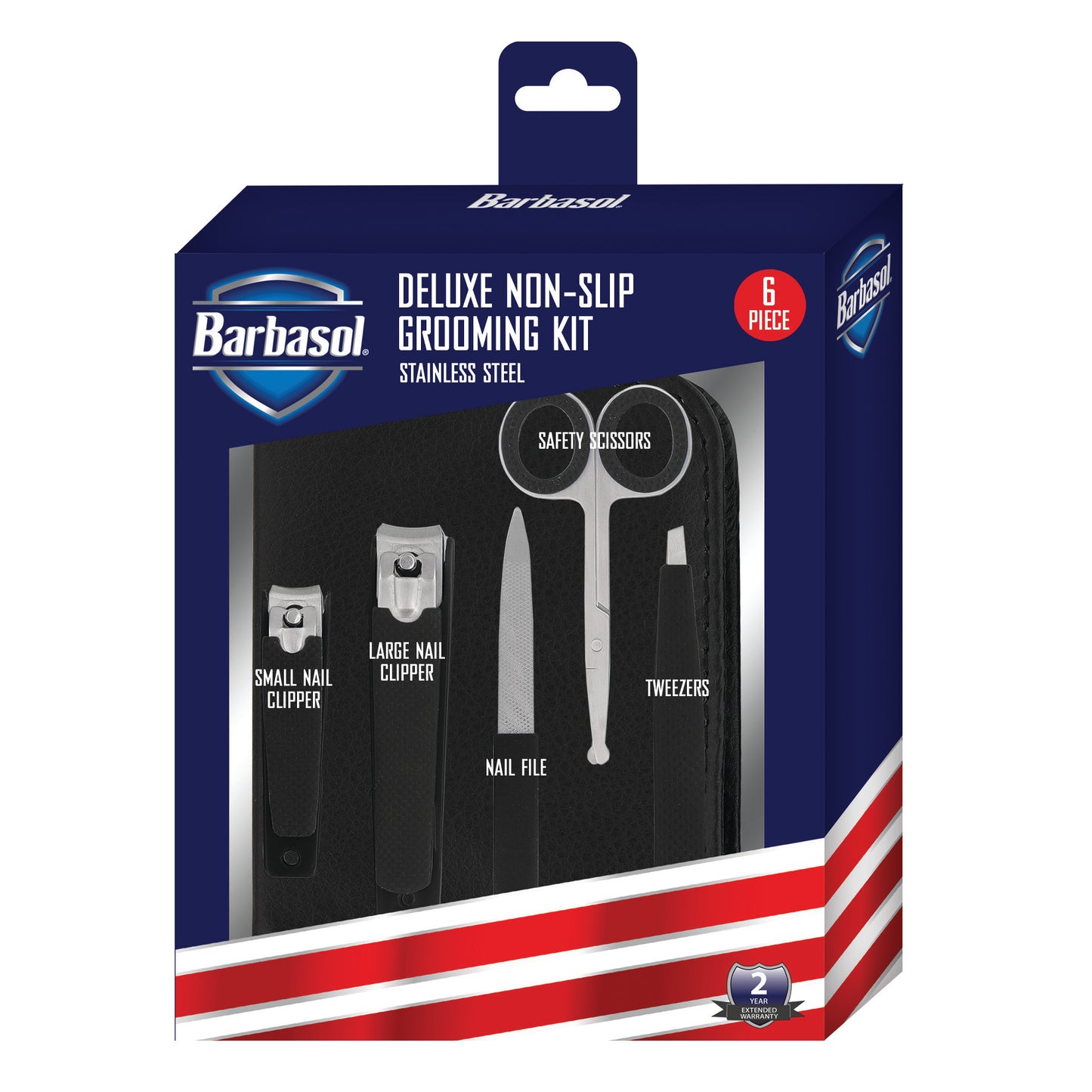 Essential 6-Piece Stainless Steel Grooming Kit for Men