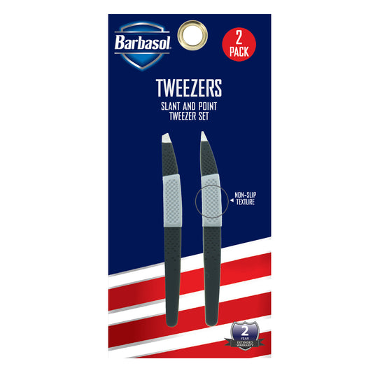 2-Pack Slant and Point Tweezer Set