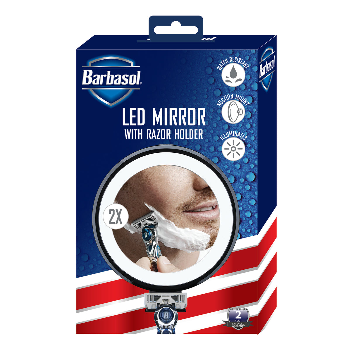 LED Light Shower Mirror With Razor Holder