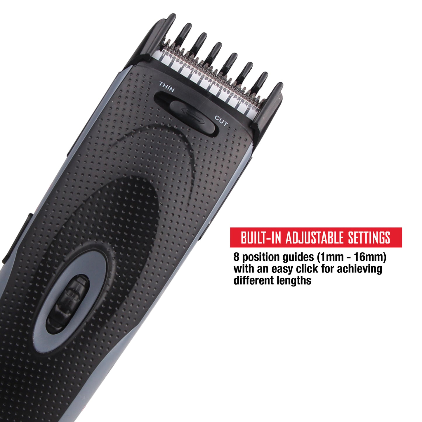 Rechargeable Hair and Beard Trimmer with Stainless Steel Blades