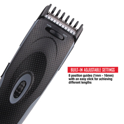 Rechargeable Hair and Beard Trimmer with Stainless Steel Blades
