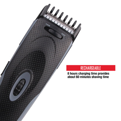 Rechargeable Hair and Beard Trimmer with Stainless Steel Blades