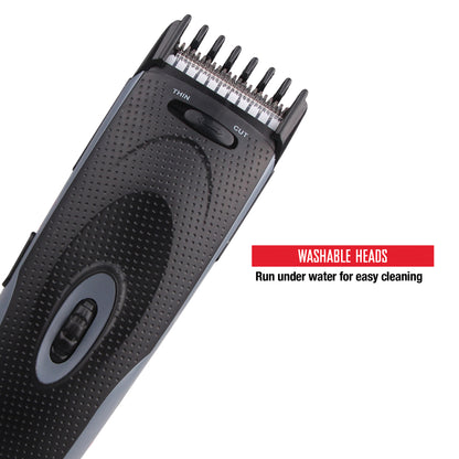 Rechargeable Hair and Beard Trimmer with Stainless Steel Blades