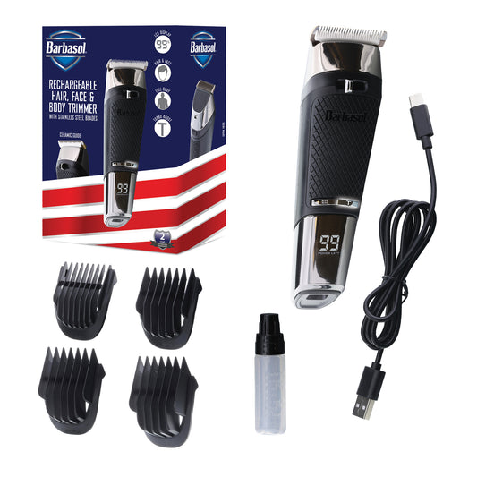 Barbasol Pro Cermaic Cordless Rechargeable Trimmer w Turbo