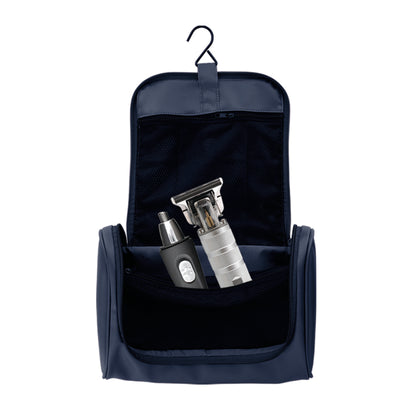 Deluxe Travel Grooming Kit: Rechargeable T Blade Shaver, Ear and Nose Trimmer, Manicure Set, and Hanging Travel Bag