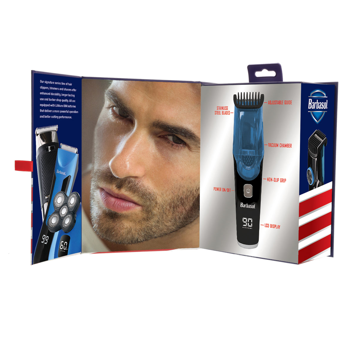 Vacuum Beard Trimmer for Men, Self-Vacuuming Hair, Beard, Sideburns & Mustache