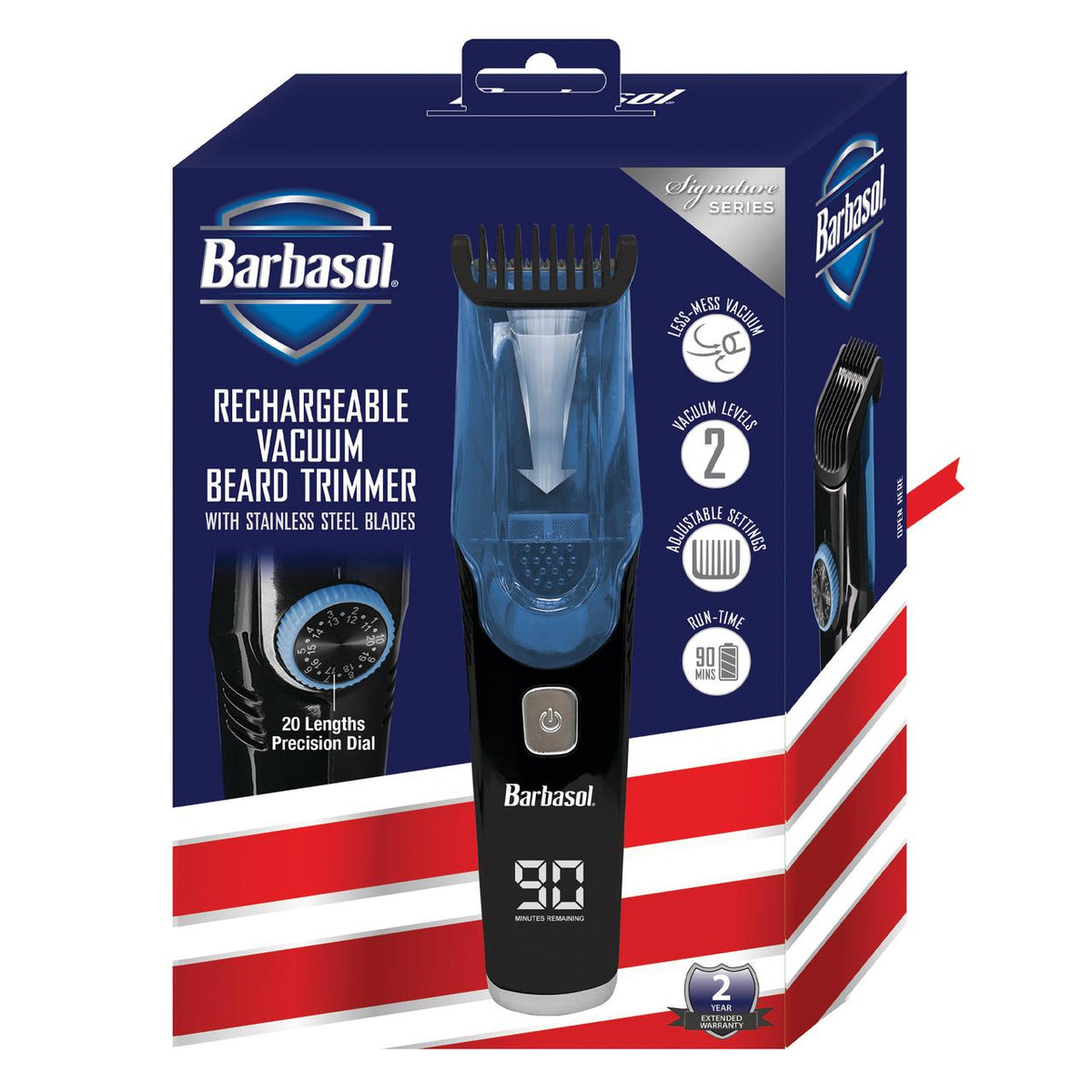 Vacuum Beard Trimmer for Men, Self-Vacuuming Hair, Beard, Sideburns & Mustache
